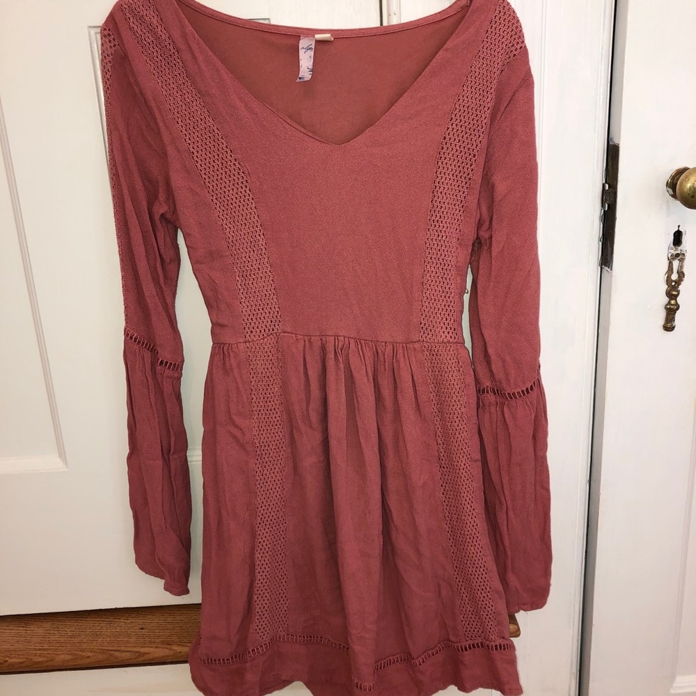 pink long sleeve dress